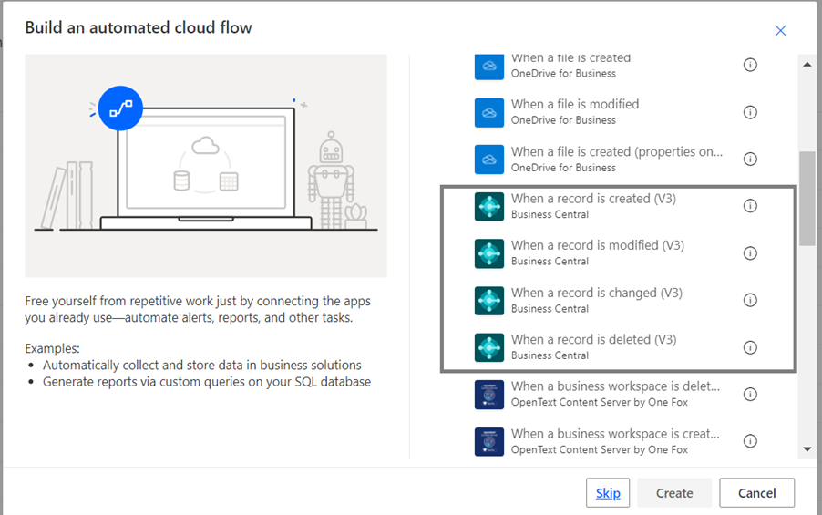 Beginner’s guide Connecting Business Central and Power Automate send